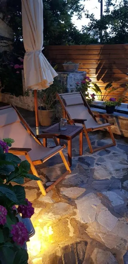 The patio in the evening light